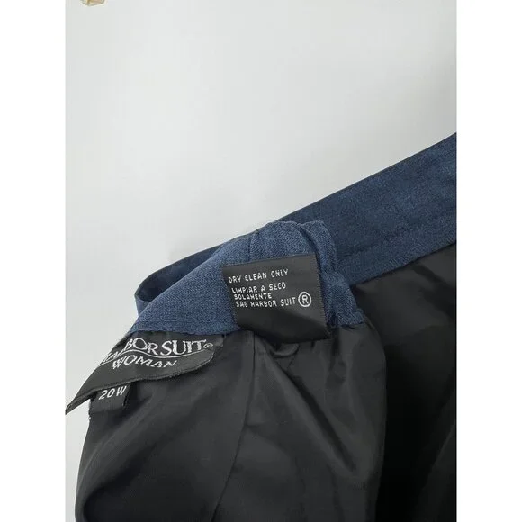 Navy Pencil Skirt 20W Sag Harbor Suits Blue Elastic Waist Office Vintage Modest - Picture 8 of 8